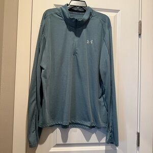 Under Armour Men’s 2XL HeatGear Long Sleeve 1/4 Zip Pullover Loose Fit Green